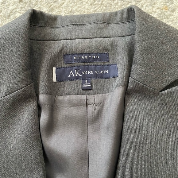 •ANNE KLEIN• Size 6 GREY BLAZER Business Jacket - Picture 5 of 6